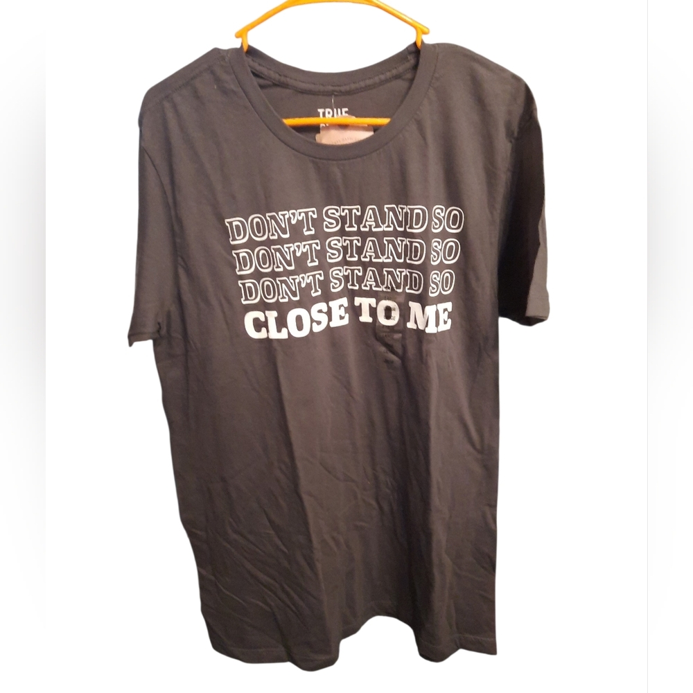 True Craft Dark Grey Graphic Tee with Repeated 'Don't Stand So' Text
